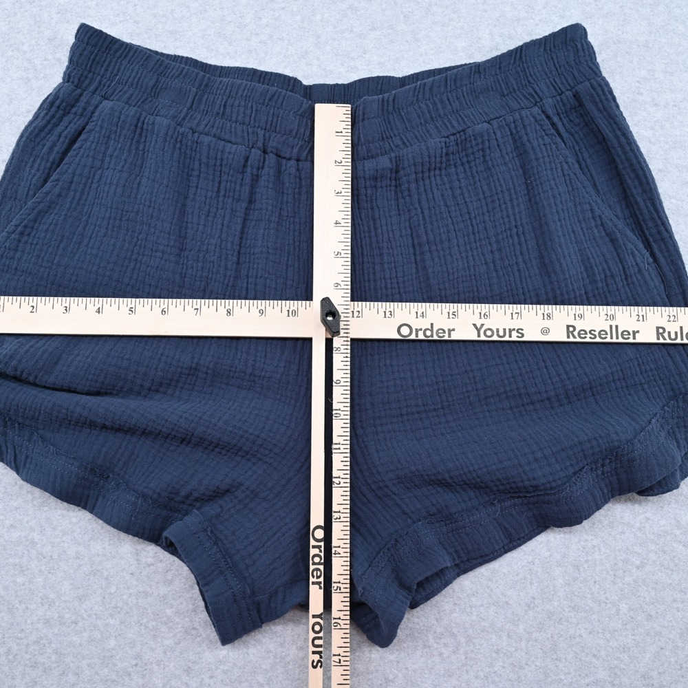 100% Cotton C&C California Blue Gauze Relaxed Lounge Shorts XL High Rise Pocket - Picture 10 of 10